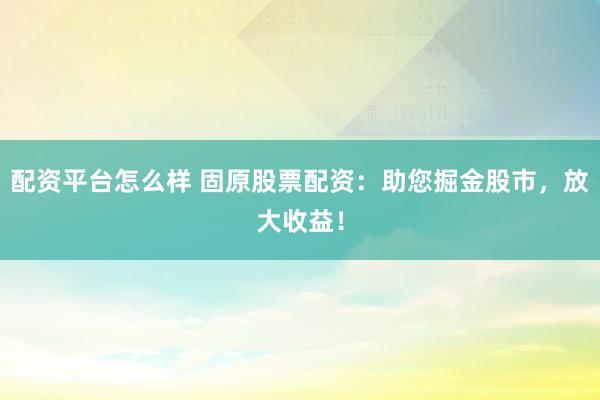 配资平台怎么样 固原股票配资：助您掘金股市，放大收益！